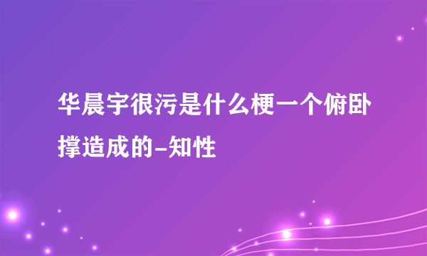 华晨宇很污是什么梗一个俯卧撑造成的-知性