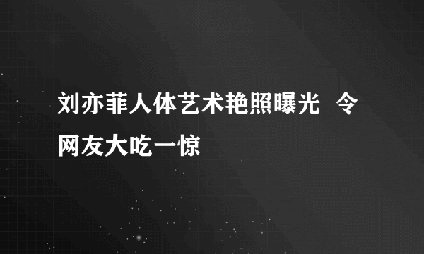 刘亦菲人体艺术艳照曝光  令网友大吃一惊