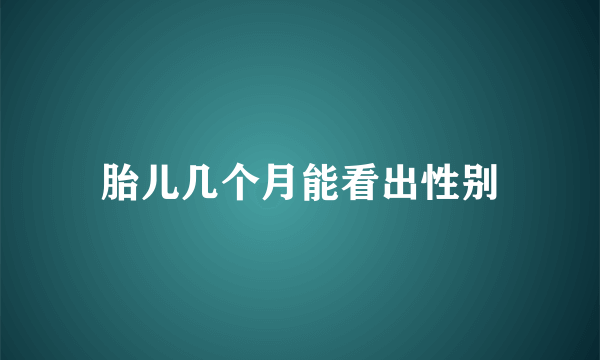 胎儿几个月能看出性别