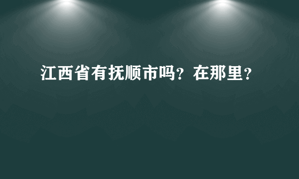 江西省有抚顺市吗？在那里？