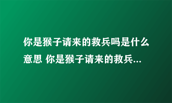 你是猴子请来的救兵吗是什么意思 你是猴子请来的救兵吗下一句怎么回答