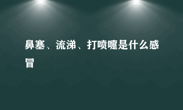 鼻塞、流涕、打喷嚏是什么感冒