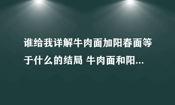 谁给我详解牛肉面加阳春面等于什么的结局 牛肉面和阳春面在一起了没