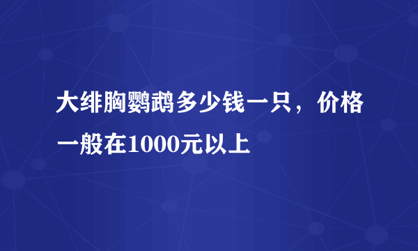 大绯胸鹦鹉多少钱一只，价格一般在1000元以上