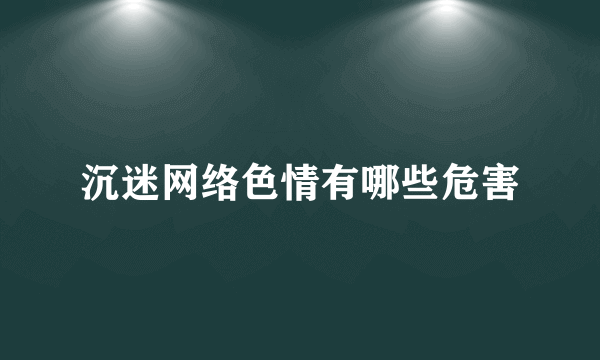 沉迷网络色情有哪些危害