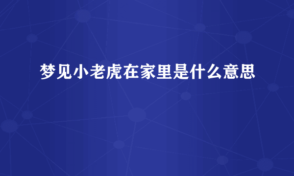 梦见小老虎在家里是什么意思