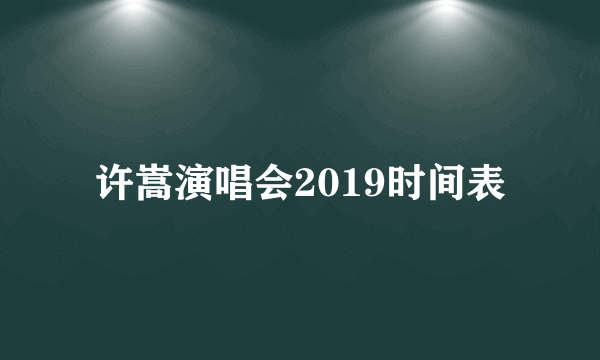 许嵩演唱会2019时间表