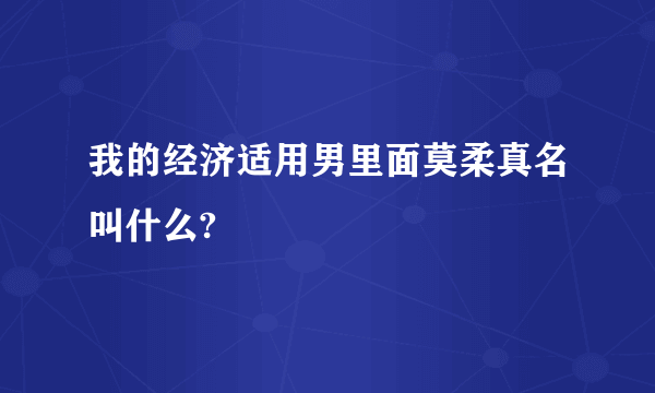 我的经济适用男里面莫柔真名叫什么?