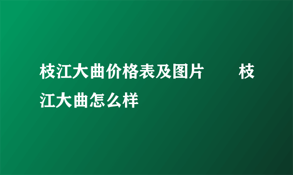 枝江大曲价格表及图片  枝江大曲怎么样