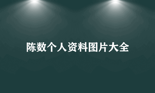 陈数个人资料图片大全