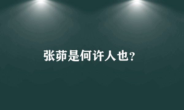 张茆是何许人也？