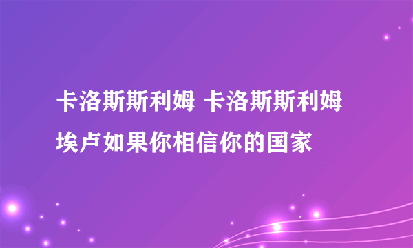 卡洛斯斯利姆 卡洛斯斯利姆埃卢如果你相信你的国家