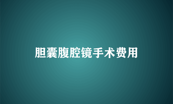 胆囊腹腔镜手术费用