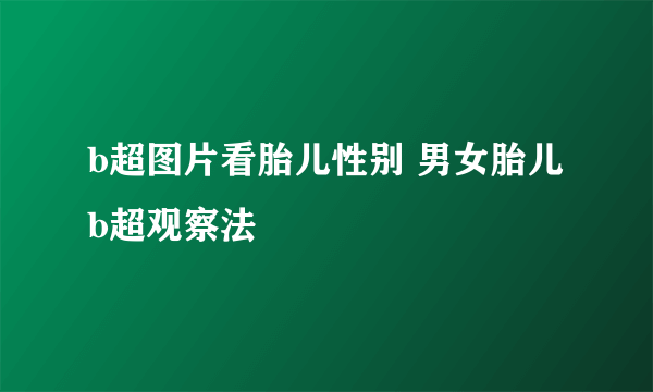 b超图片看胎儿性别 男女胎儿b超观察法