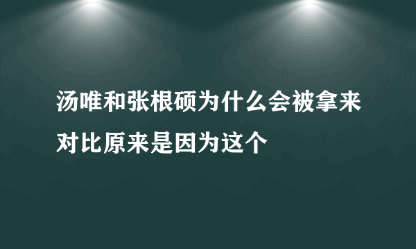 汤唯和张根硕为什么会被拿来对比原来是因为这个