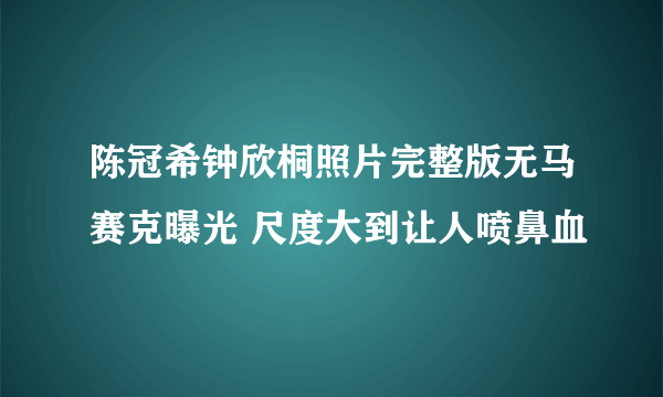 陈冠希钟欣桐照片完整版无马赛克曝光 尺度大到让人喷鼻血