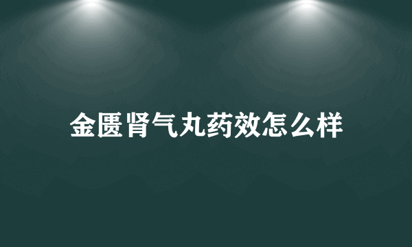 金匮肾气丸药效怎么样