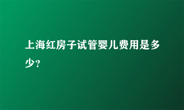 上海红房子试管婴儿费用是多少？