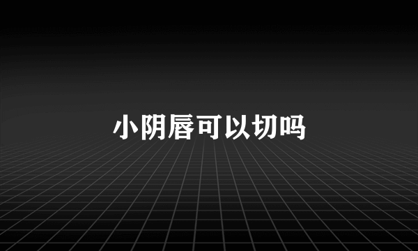 小阴唇可以切吗