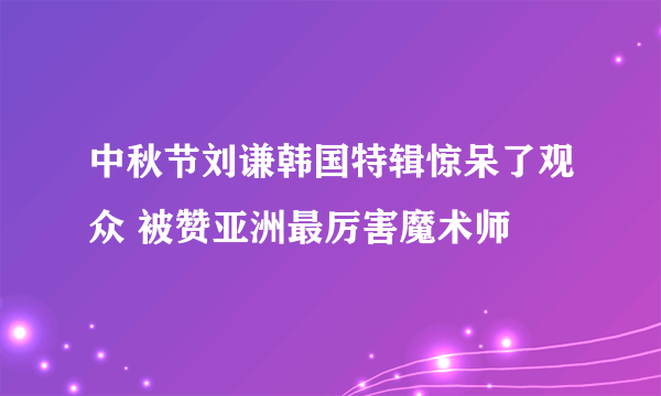 中秋节刘谦韩国特辑惊呆了观众 被赞亚洲最厉害魔术师