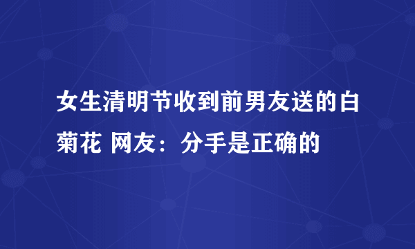 女生清明节收到前男友送的白菊花 网友：分手是正确的