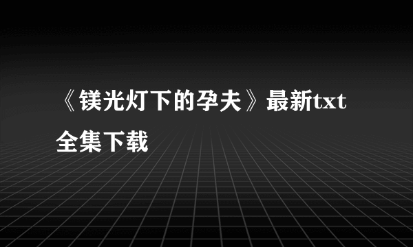 《镁光灯下的孕夫》最新txt全集下载