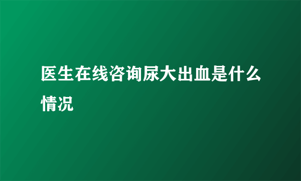 医生在线咨询尿大出血是什么情况