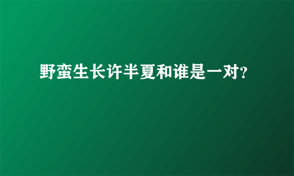 野蛮生长许半夏和谁是一对？