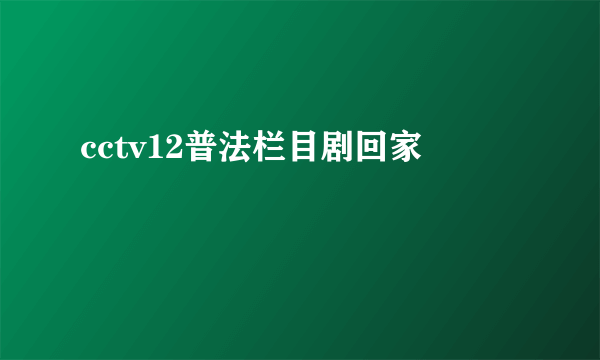 cctv12普法栏目剧回家