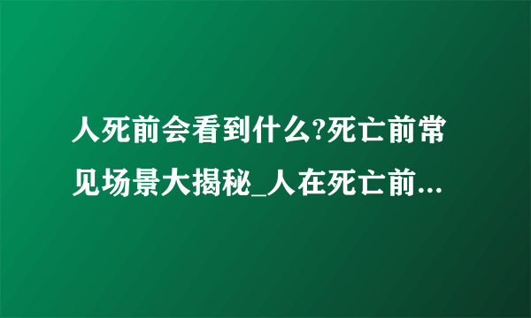 人死前会看到什么?死亡前常见场景大揭秘_人在死亡前会看到什么