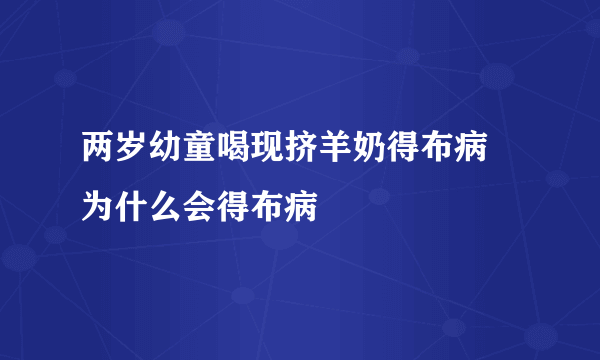 两岁幼童喝现挤羊奶得布病 为什么会得布病