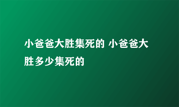 小爸爸大胜集死的 小爸爸大胜多少集死的