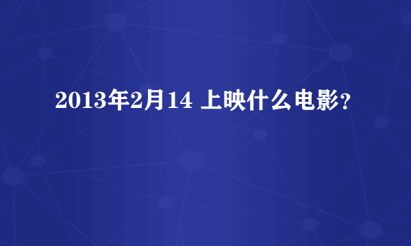 2013年2月14 上映什么电影？