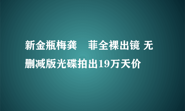 新金瓶梅龚玥菲全裸出镜 无删减版光碟拍出19万天价