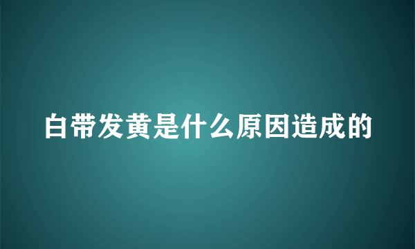 白带发黄是什么原因造成的