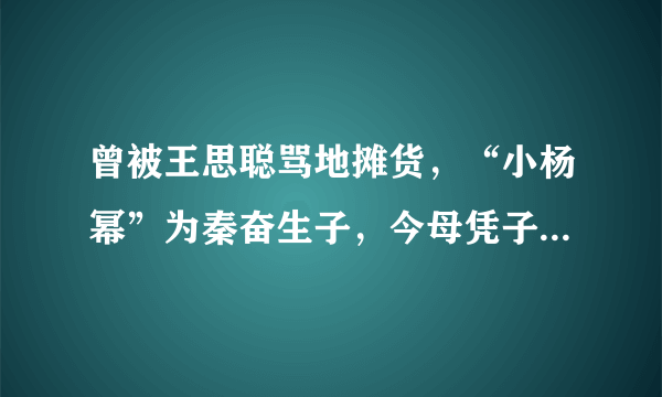 曾被王思聪骂地摊货，“小杨幂”为秦奋生子，今母凭子贵赢9亿