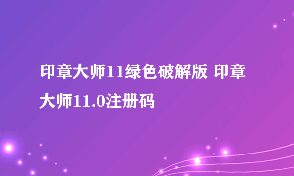 印章大师11绿色破解版 印章大师11.0注册码