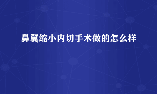 鼻翼缩小内切手术做的怎么样