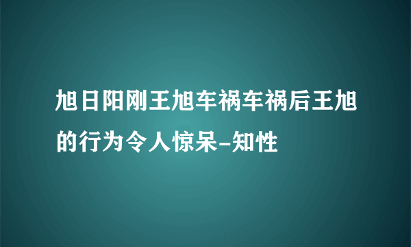 旭日阳刚王旭车祸车祸后王旭的行为令人惊呆-知性