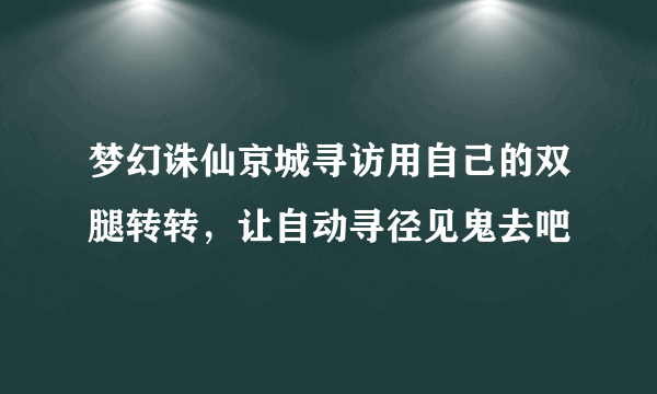 梦幻诛仙京城寻访用自己的双腿转转，让自动寻径见鬼去吧