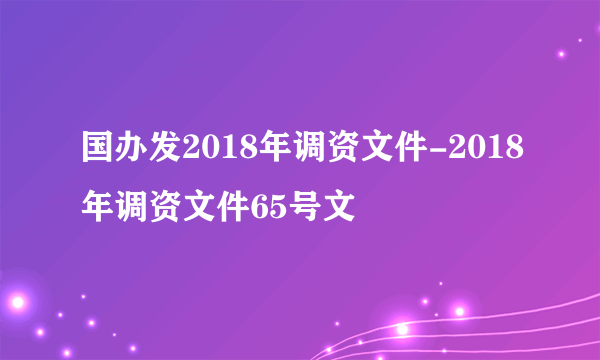 国办发2018年调资文件-2018年调资文件65号文