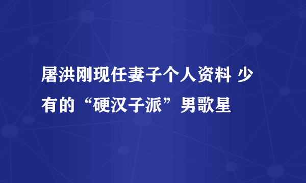 屠洪刚现任妻子个人资料 少有的“硬汉子派”男歌星