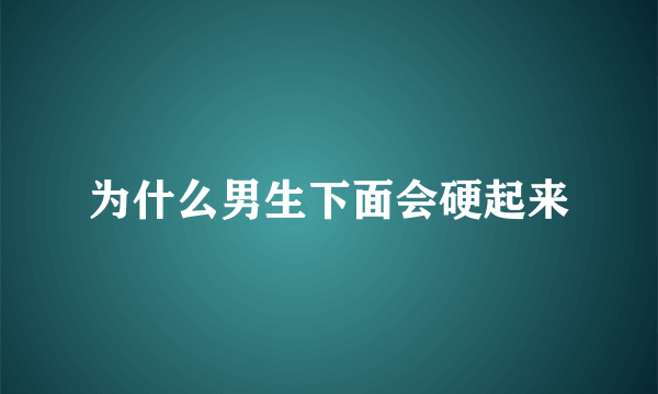 为什么男生下面会硬起来