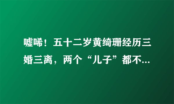 嘘唏！五十二岁黄绮珊经历三婚三离，两个“儿子”都不是亲生的