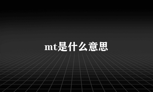 mt是什么意思