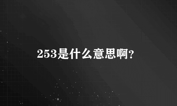 253是什么意思啊？