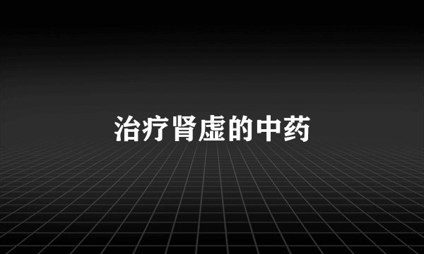 治疗肾虚的中药