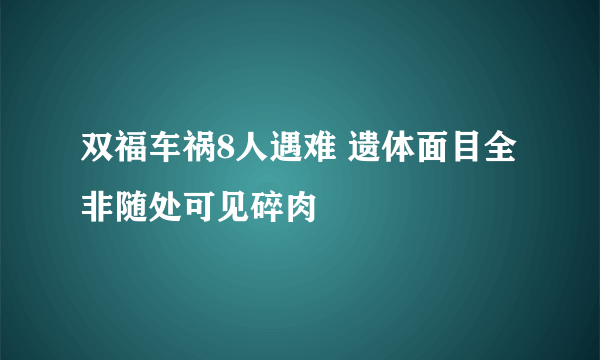 双福车祸8人遇难 遗体面目全非随处可见碎肉