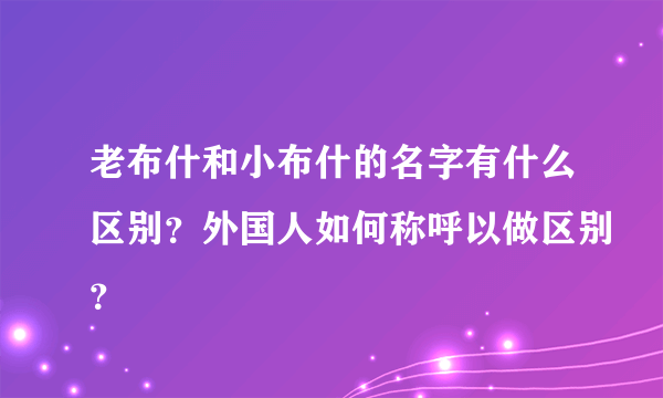 老布什和小布什的名字有什么区别？外国人如何称呼以做区别？