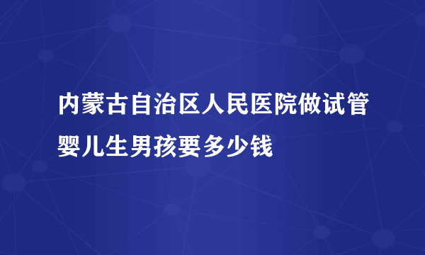 内蒙古自治区人民医院做试管婴儿生男孩要多少钱